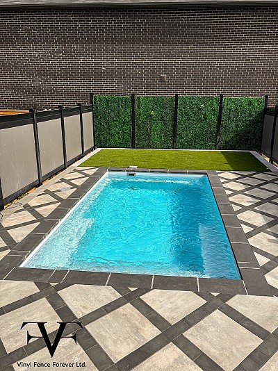 Grey with Black frame, and Hedge Panel, Privacy Fence