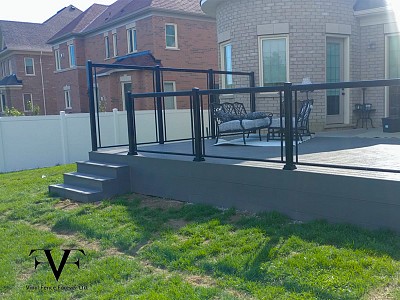 Charcoal, Vinyl Deck with Glass Railing