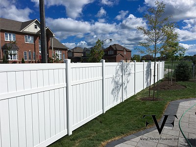 White, 3 Rail, Privacy Fence