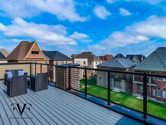 Charcoal, Vinyl Deck with Glass Railing