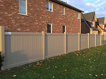 Tan, 2 Rail, privacy fence