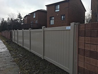 Tan colour 2 Rail 6'high privacy fence