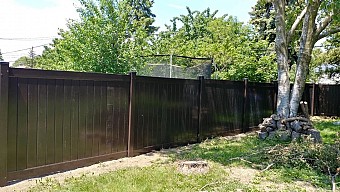 Dark Brown, 2 Rail 6' high Privacy fence