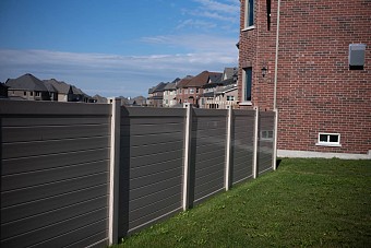 Tan, 6'high, full privacy,Horizontal Vinyl fence