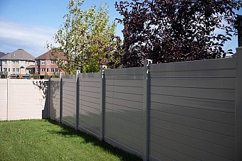 Tan, 6' high, Horizontal privacy fence