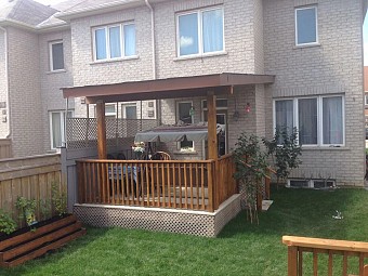 Vinyl Deck Top with Wooden Railing