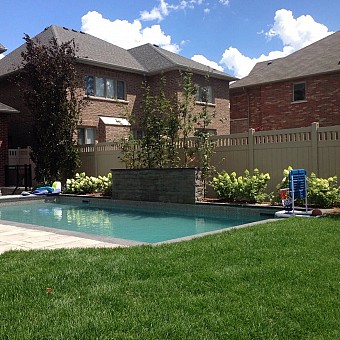Tan Privacy fence with Picket top