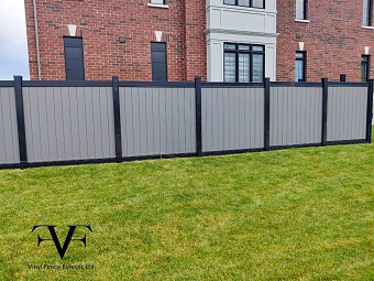 Charcoal with black frame, Privacy fence